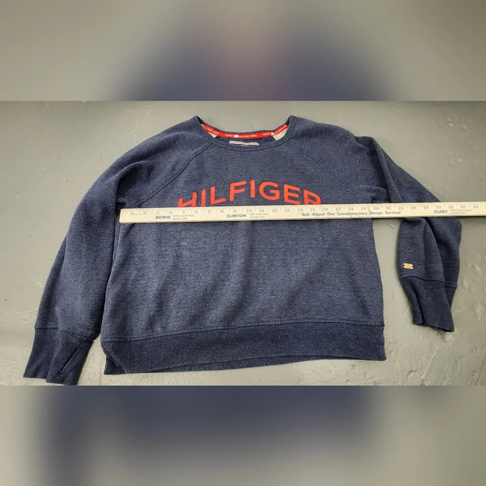 ❤️ TOMMY HILFIGER SPORT WOMEN'S CREW NECK SWEATSHIRT WITH SLIT CUFFS SIZE MEDIUM - Picture 2 of 12